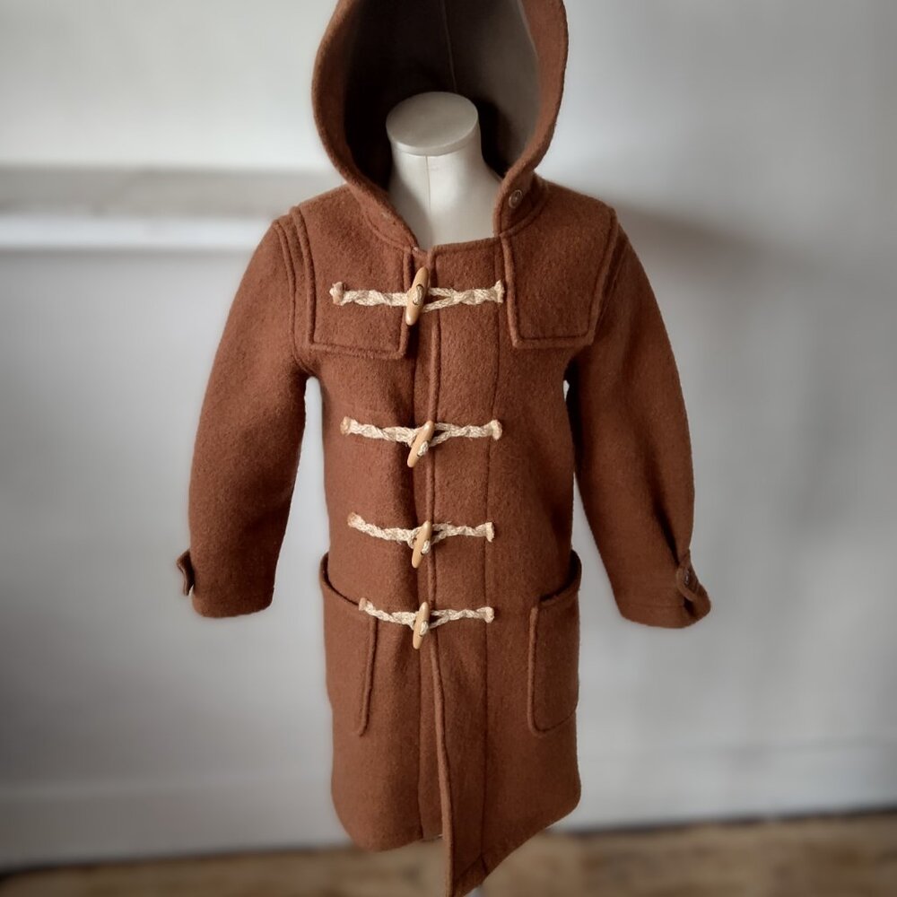 Wool Boucle Duffle Coat/ Kernel Cosmos Size Small